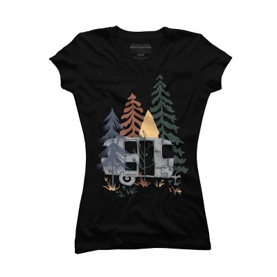 Junior's Design By Humans Camping In Nature By NDTank T-Shirt