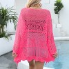 Women Crochet Cardigan Tie Front Long Sleeve Lightweight Cover Up Oversized Hollow Out Summer Cardigans - 3 of 4