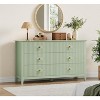 COZONY 54" Extra Wide 6 Drawer Dresser with Fluted Panels Modern Chest of Drawers TV Stand Oak Finish - 2 of 4