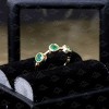 Jewelry Avalanche 20G 14K Gold 3-stone Bezel Set Emerald Nose Hoop, 8mm, May Birthstone - 4 of 4