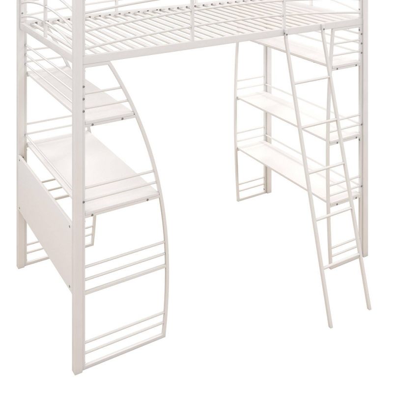 andy Metal Loft Bed with Integrated Desk and Shelves - Room & Joy, 4 of 9