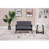 TiramisuBest 45" Dark Gray Loveseat with Solid Wood Frame, Espresso Arms, Full Foam Cushion for Living Room and Bedroom - 2 of 4
