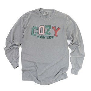 Simply Sage Market Women's Cozy Winter Varsity Long Sleeve Garment Dyed Tee - 1 of 2