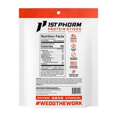 1st Phorm Sharp Cheddar Protein Mini Meat Sticks - 7oz/14ct