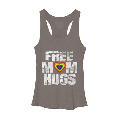 Adult Design By Humans Vintage Free Mom Hugs Heart Pride By Avocato Racerback Tank Top