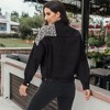 Anna-Kaci Women's Leopard Print Long Sleeve Crop Denim Jacket for Casual Looks - 3 of 4