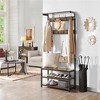 Yaheetech 72.5" H Industrial Hall Tree 3-in-1 Entryway Coat Rack with Top Board & Bench & Shoe Storage, Rustic Brown - 4 of 4
