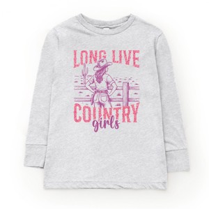 Long Live Country Girls Glitter - Youth Long Sleeve Graphic T-Shirt - 1 of 4