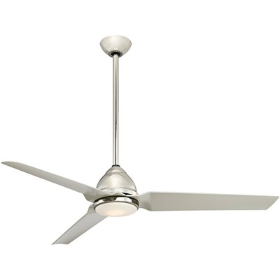 54" Minka Aire Modern Indoor Ceiling Fan with Dimmable LED Light Remote Control Polished Nickel for Living Room Kitchen Bedroom