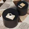 KTMBDW Nesting Coffee Table Set of 2, Modern Round Coffee Table with Non-Slip Feet, Wood Side Table for Living Room, Bedroom, Office, Balcony, Black - 3 of 4