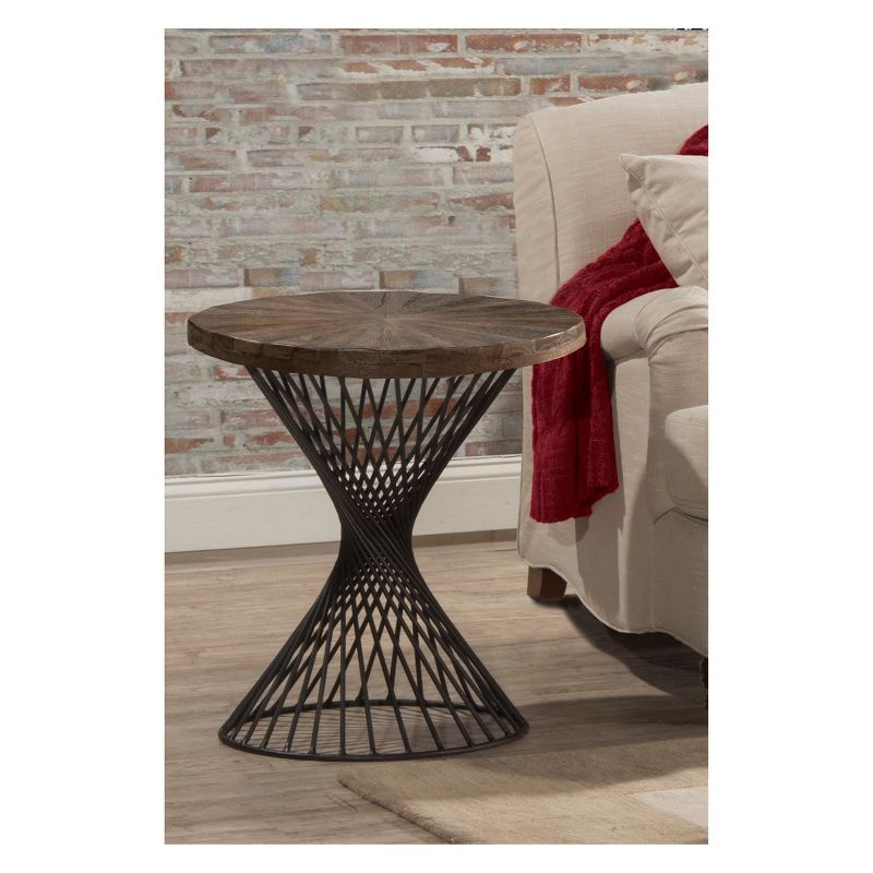 Kanister End Table Wood/Metal Weathered Walnut Finished/Dark Pewter - Hillsdale Furniture, 6 of 8