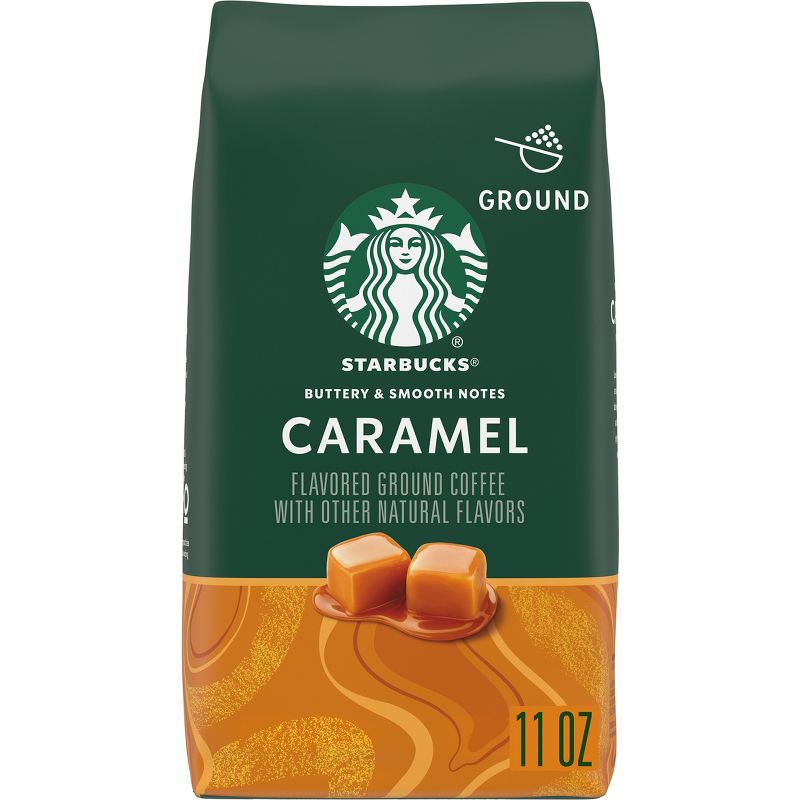 Starbucks Light Roast Ground Coffee&#8212;Caramel Flavored Coffee&#8212;Naturally Flavored&#8212;100% Arabica 1 bag (11 oz), 1 of 9