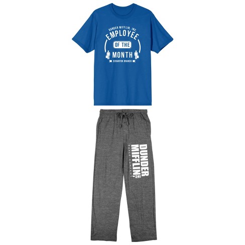 The Office Dunder Mifflin Employee of the Month Men s 2 Piece Short Sleeve Pajama Set Medium