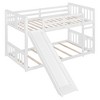NicBex Twin over Twin Loft Bunk Bed, Modern Wooden Bed Frame with Full Length Guardrails and Ladder for Bedroom - 3 of 4