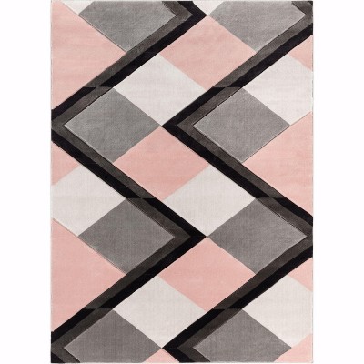 Well Woven Naya Modern Geometric Diamond Boxes Area Rug