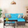 Costway 3PCS Patio Wicker Rattan Sofa Set Outdoor Sectional Conversation Set - 4 of 4