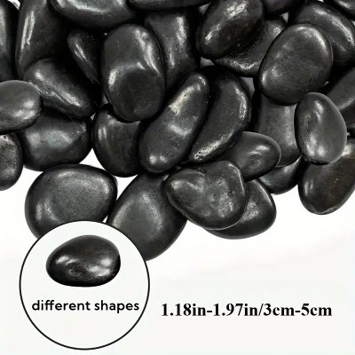 Vynxaria Polished River Rocks - 1-3 Inch Decorative Stones in Black, White, and Diverse Colors for Gardens, Walkways, and Crafts