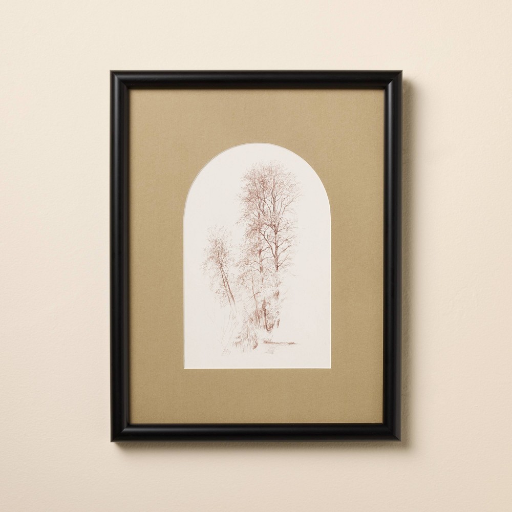 Photos - Other interior and decor 11"x14" Sepia Tree Framed Wall Art - Hearth & Hand™ with Magnolia