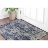 Blue And Ivory Abstract Hand Woven Distressed Area Rug - 2 of 4