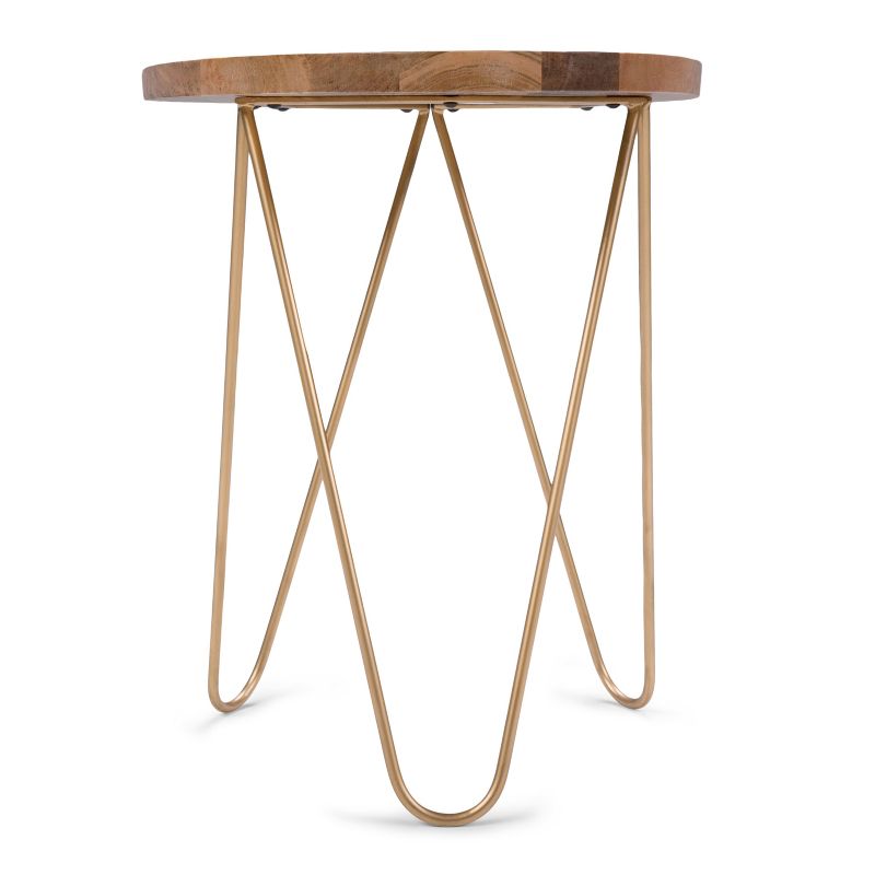 18&#34; Tillman Metal and Wood Accent Table Natural/Gold - WyndenHall, 4 of 12