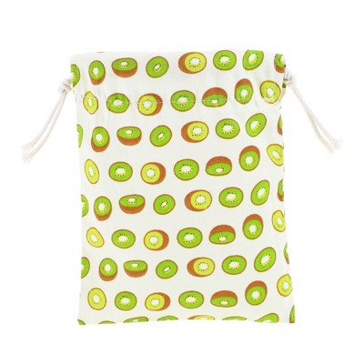 Unique Bargains Women Durable Drawstring Kiwis Cosmetic Bag Green 1 Pc