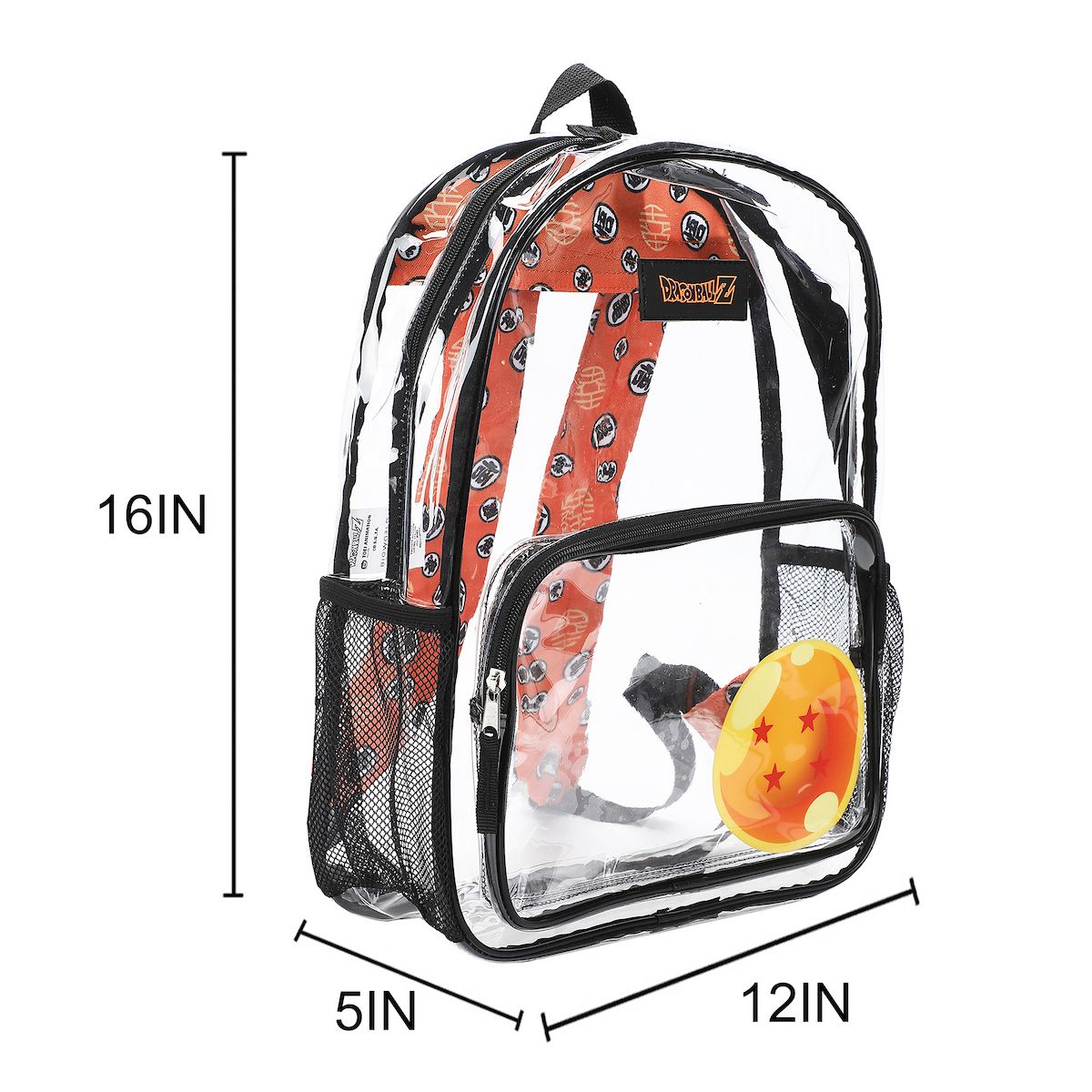 Dragon Ball Z Dragon Ball 16" Clear Backpack For School And Travel - thumbnail 3