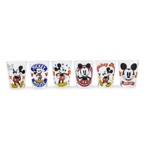 Silver Buffalo Disney Vintage Mickey Mouse 1.5-Ounce Mini Shot Glasses |  Set of 6