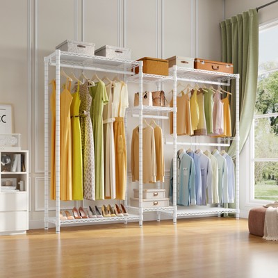 White Heavy Duty Wire Freestanding Closet Organizer