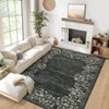 Washable Farmhouse Floral Print Living Room Rugs, Soft Non Slip Modern Bedroom Carpet, Ultra Thin Vintage Floor Rug for Home Office - 4 of 4