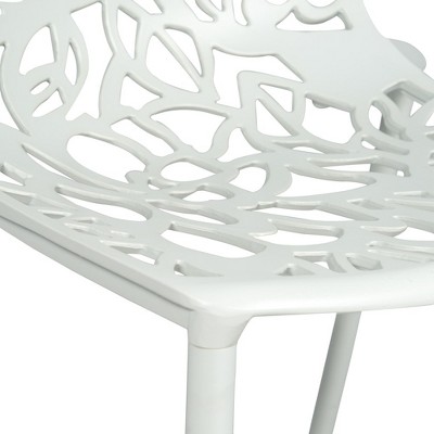 Elegant Modern Devon Aluminum White Side Chair with Cut-Out Design