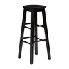 PJ Wood Classic Round-Seat 24" Tall Kitchen Counter Stools for Homes, Dining Spaces, and Bars with Backless Seats, Square Legs, Black (8 Pack) - image 2 of 4