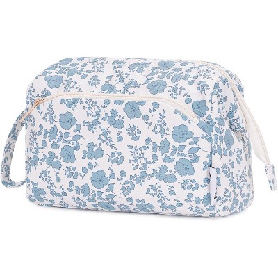 Narwey Cute Floral Makeup Bag Wide-open Make up Bag