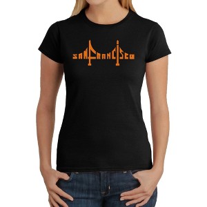 LA Pop Art Women's Word Art T-Shirt - San Francisco Bridge - 1 of 4