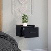 NicBex Modern Wall-Mounted Nightstand Space-Saving Bedside Table End Table with Metal Handle for Living Room, Bedroom, Black - 2 of 4
