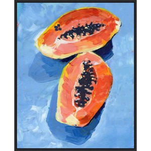 23" x 28" Bold Papaya II by Jennifer Paxton Parker Framed Canvas Wall Art Print - Amanti Art: Modern Decor, Food Drink Theme - 1 of 4