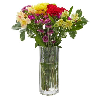 Juvale Tall Clear Glass Cylinder Vase for Flowers, Centerpiece Table Decorations (4.5 x 9.75 Inches)