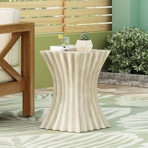 Modern MGO Hexagonal Archaistic Side Table-Christopher Knight Home - 1 of 4