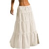 Women's Boho Maxi Skirt - Flowy Flared Ruffle Design for Summer & Going Out Outfits Light Beige - 3 of 4