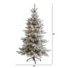 Nearly Natural 7-ft Flocked West Virginia Spruce Artificial Christmas Tree with 400 Clear Lights and 1468 Bendable Branches - 2 of 4