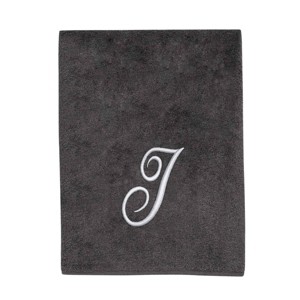 Avanti  Granite with Silver Script Monogram Bath Towel Letter   I - 1 of 3