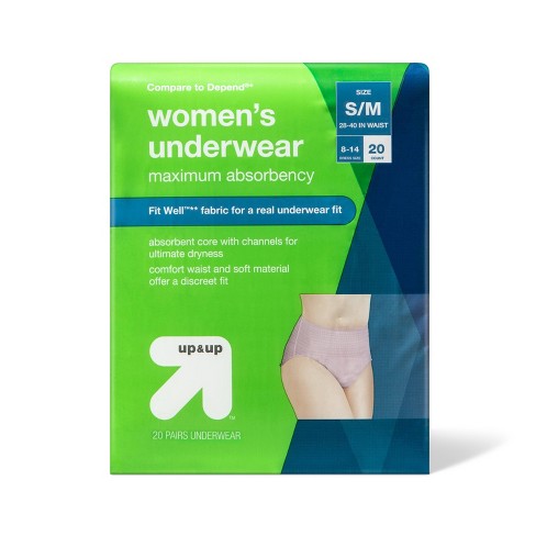 Incontinence Underwear for Women - Unscented - Maximum Absorbency - S/M -  20ct - up & up™