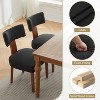 Set of 2 Upholstered Dining Chair Modern Armless Dining Chairs with Curved Backrest & Solid Wooden Legs, Beige/Gray/Black/Ivory -ModernLuxe - 2 of 4