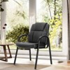 JIONJOY Office Guest Chair Faux Leather Executive No Wheels Set of 4| Black - 3 of 4