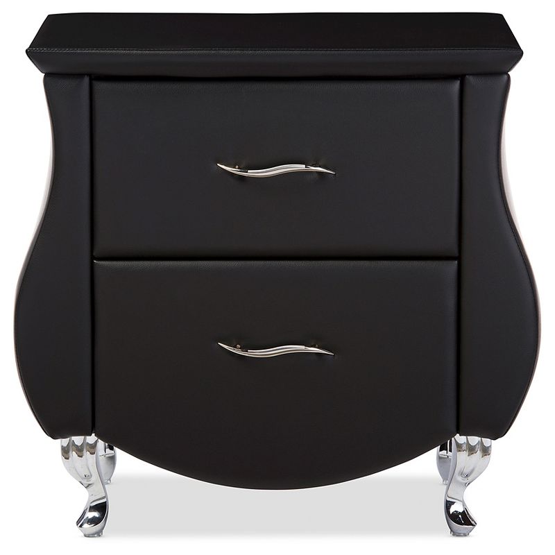 Erin Modern And Contemporary Faux Leather Upholstered Nightstand - Baxton Studio, 3 of 6