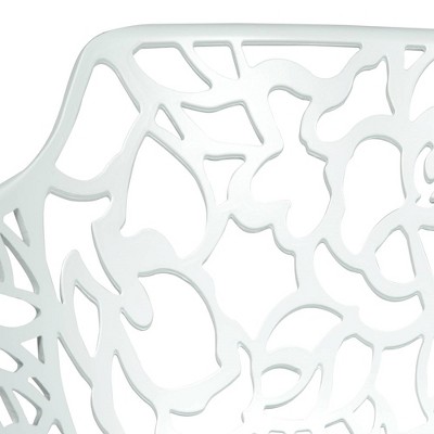 White Aluminum 5-Piece Outdoor Dining Set with Flower Design