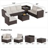 8PCS Outdoor Patio Furniture Sets Sectional Sofa Rattan Wicker Conversation Kits - 2 of 4
