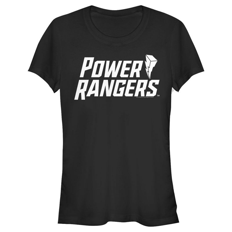 Juniors Womens Power Rangers Classic Lightning Bolt Logo T-Shirt, 1 of 4