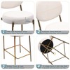 PAGED Round Bar Stools Set of 2 Modern Velvet Counter Stools with Back, Footrest and Metal Frame for Dining Room - 4 of 4