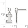 Black Bow Jewelry 14k White Gold Illinois Fighting Illini NCAA Dangle Earrings - 2 of 3
