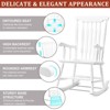 Karl Home | Elegant White Solid Wood Patio Rocking Chair - 2 of 4